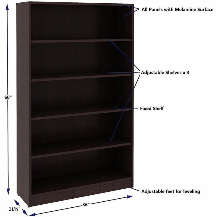 Image of Lorell 18250 Essentials Espresso Laminate Bookcase