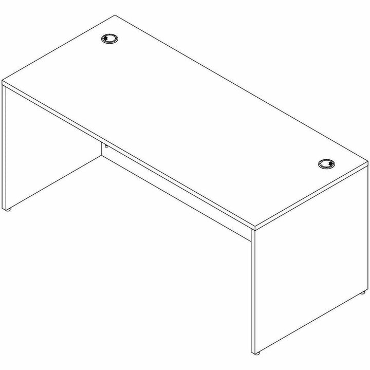 Image of Lorell 66303 Essentials Retangular Desk Shell, Assembly Required, Modern Elm, 1 Each