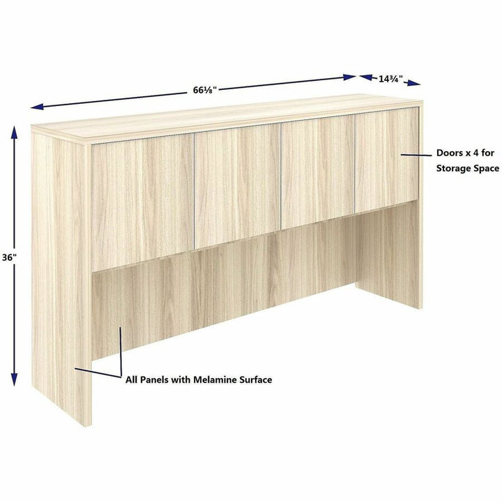 Image of Lorell 66317 Essentials 4-Door Stack-On Hutch