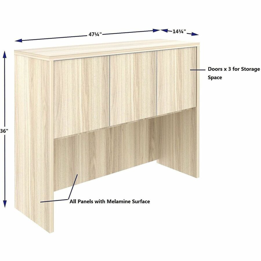 Image of Lorell 66319 Essentials 3-Door Stack-On Hutch