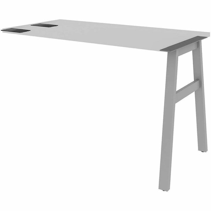 Image of Lorell 16291 Adjustable Table Leg Bases & Returns, Assembly Required, Silver, 1 Each