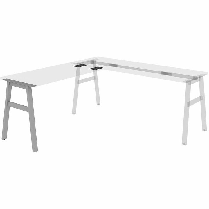 Image of Lorell 16291 Adjustable Table Leg Bases & Returns, Assembly Required, Silver, 1 Each