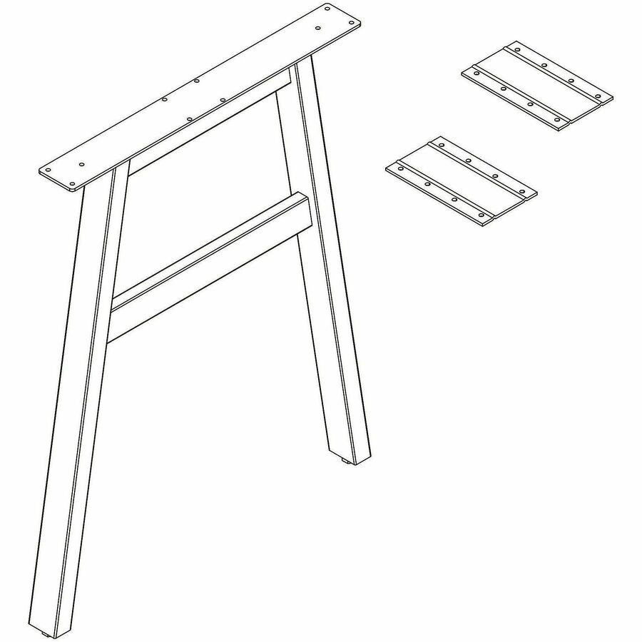 Image of Lorell 16291 Adjustable Table Leg Bases & Returns, Assembly Required, Silver, 1 Each
