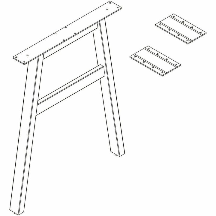 Image of Lorell 16291 Adjustable Table Leg Bases & Returns, Assembly Required, Silver, 1 Each