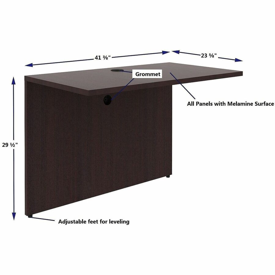 Image of Lorell 18246 Bridge, 42" W x 24" D x 29.50" Height, Espresso, 1 Each