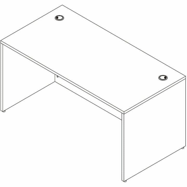 Image of Lorell 66304 Essentials Retangular Desk Shell, Assembly Required, Modern Elm, 1 Each
