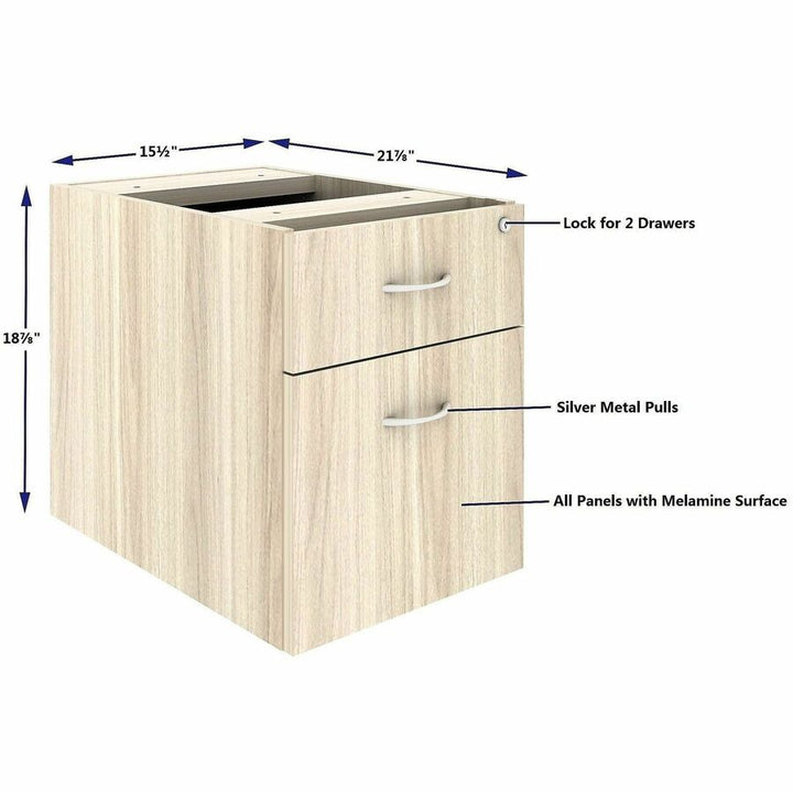 Image of Lorell 66330 Essentials Fixed Hanging File Pedestal