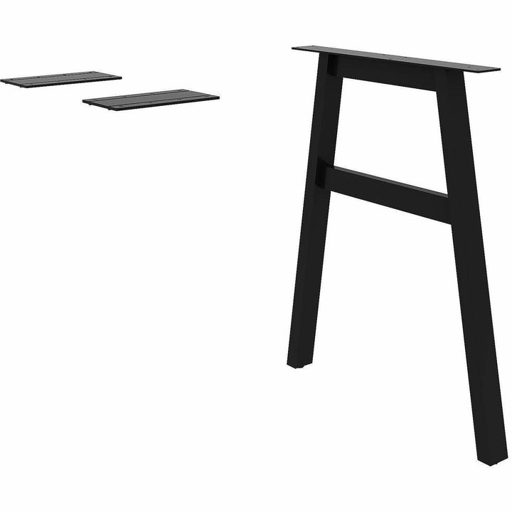 Image of Lorell 16288 Adjustable Table Leg Bases & Returns, Assembly Required, Black, 1 Each