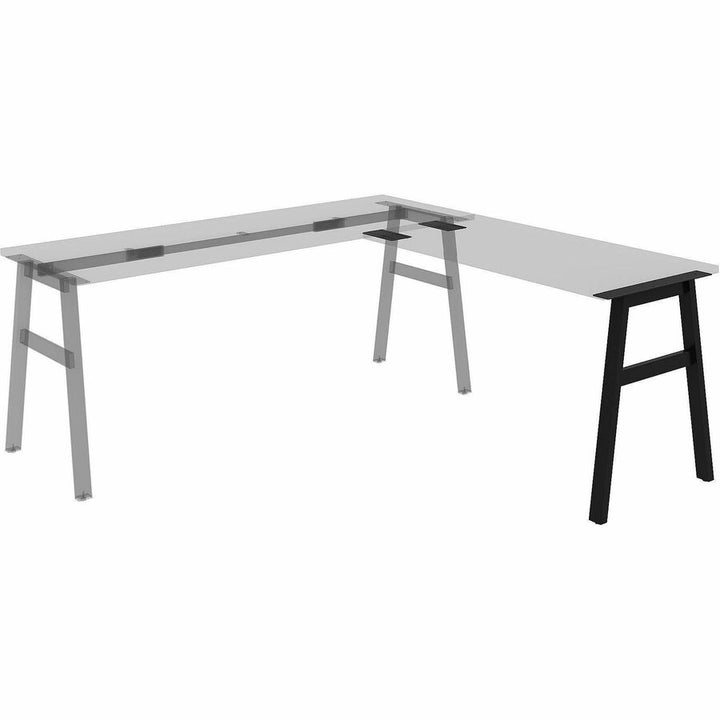 Image of Lorell 16288 Adjustable Table Leg Bases & Returns, Assembly Required, Black, 1 Each
