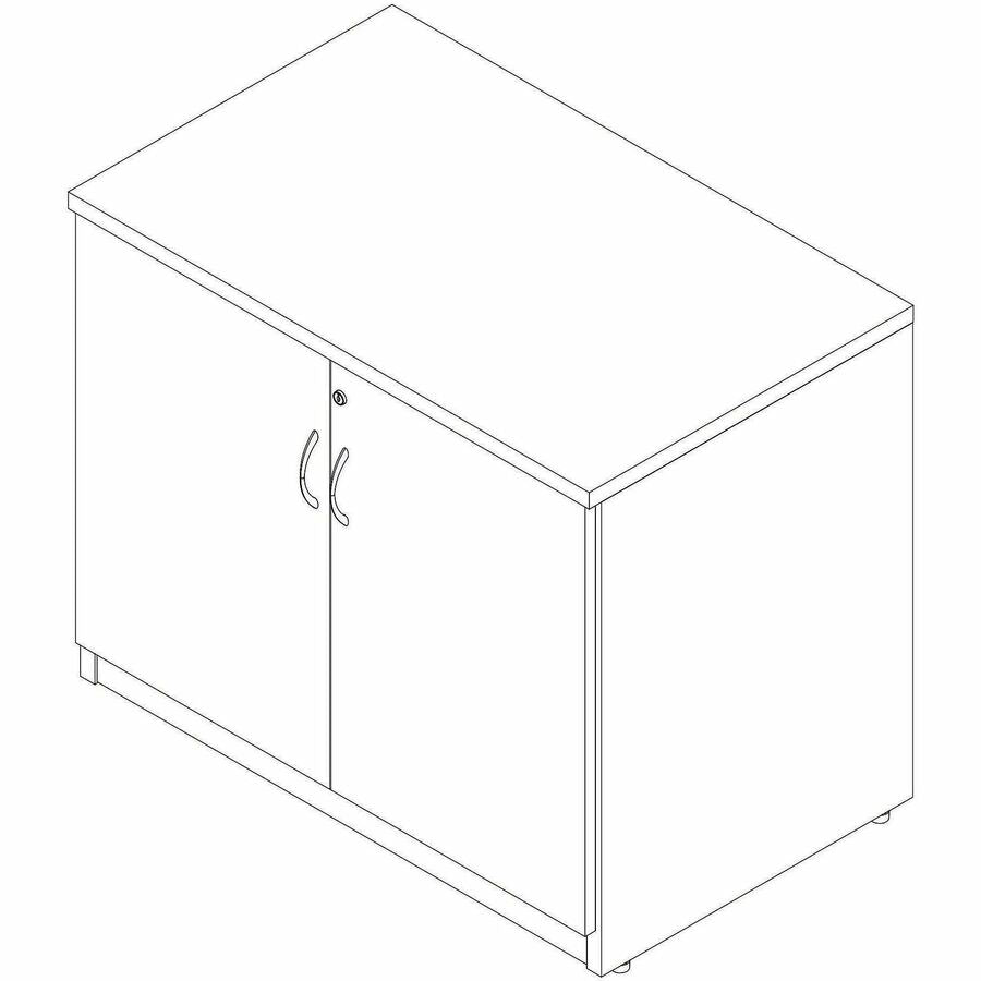 Image of Lorell 66333 Essentials 2-Door Storage Cabinet, Modern Elm, Assembly Required, 1 Each
