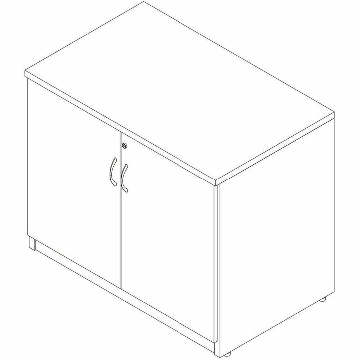 Image of Lorell 66333 Essentials 2-Door Storage Cabinet, Modern Elm, Assembly Required, 1 Each