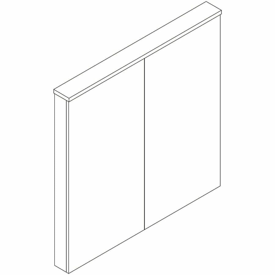 Image of Lorell 66345 Dry-Erase Whiteboard Presentation Cabinet, Melamine Surface, Hinged Door, Laminated, Door, Assembly Required, 1 Each