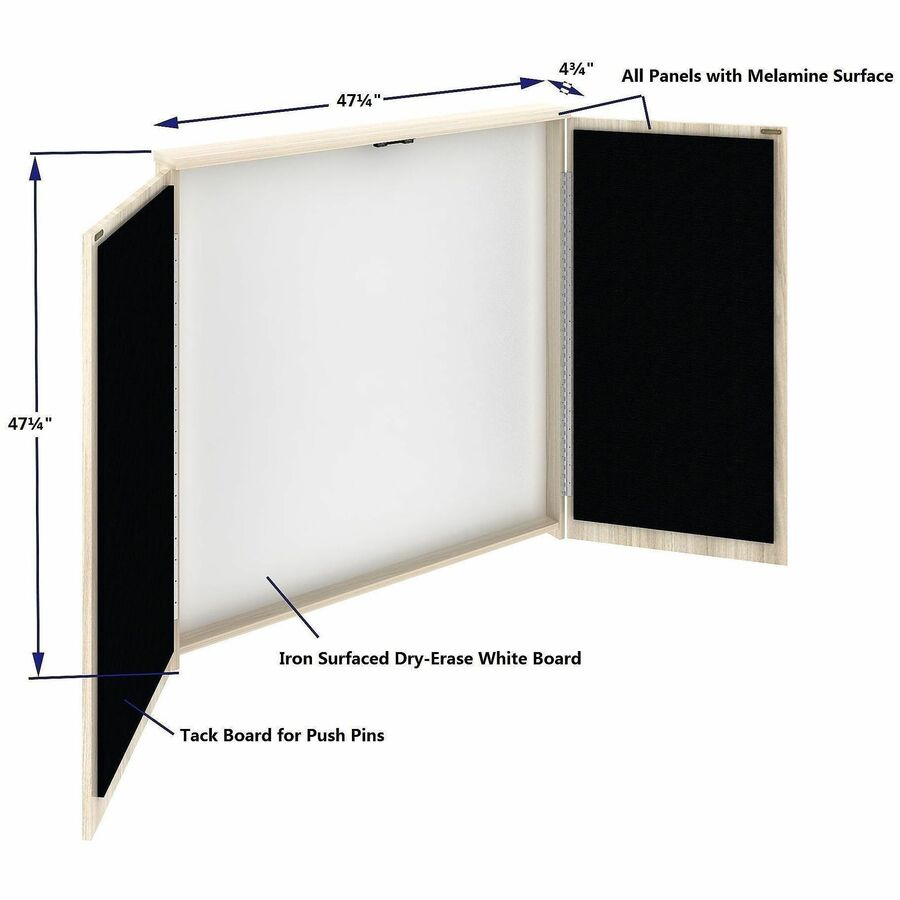 Image of Lorell 66345 Dry-Erase Whiteboard Presentation Cabinet, Melamine Surface, Hinged Door, Laminated, Door, Assembly Required, 1 Each
