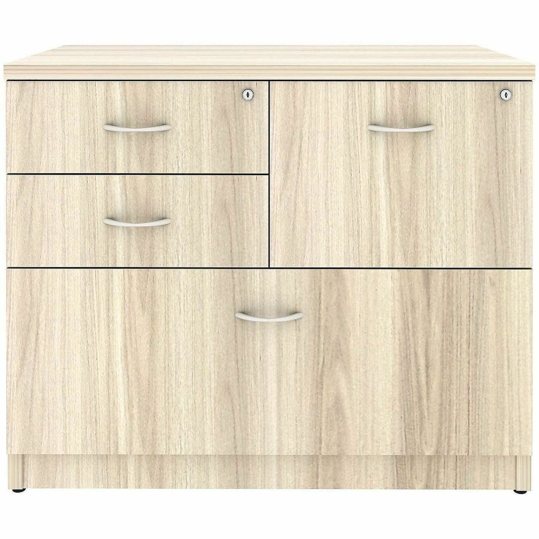 Image of Lorell 66337 Essentials Versatile 4-Drawer Lateral File, 4 x Drawer(s) for File, Box, Lateral, Modern Elm, 1 Each
