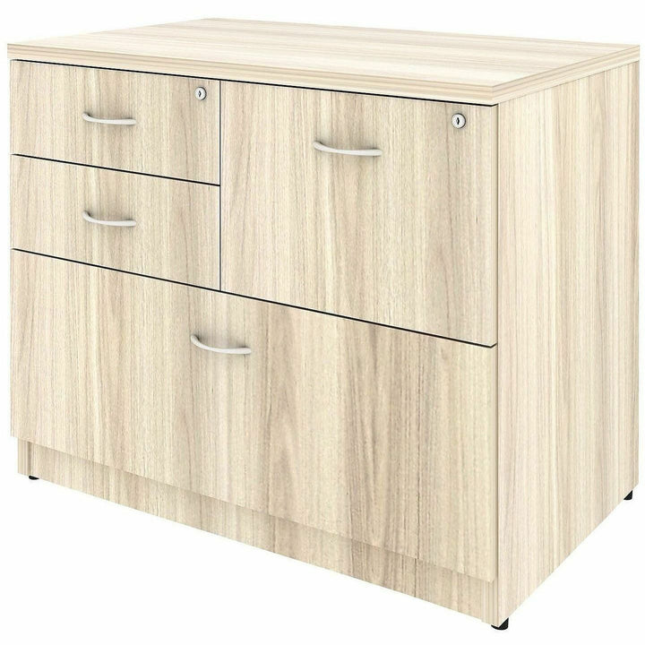 Image of Lorell 66337 Essentials Versatile 4-Drawer Lateral File, 4 x Drawer(s) for File, Box, Lateral, Modern Elm, 1 Each
