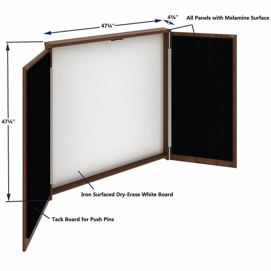 Image of Lorell 69899 Dry-Erase Whiteboard Presentation Cabinet, Melamine Surface, Hinged Door, Laminated, Door, Assembly Required, 1 Each