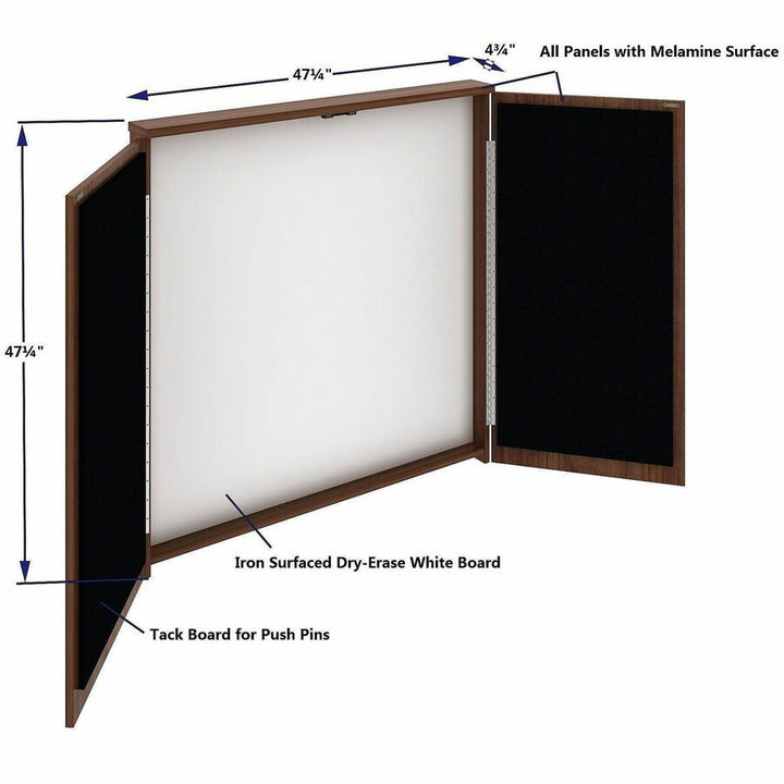 Image of Lorell 69899 Dry-Erase Whiteboard Presentation Cabinet, Melamine Surface, Hinged Door, Laminated, Door, Assembly Required, 1 Each