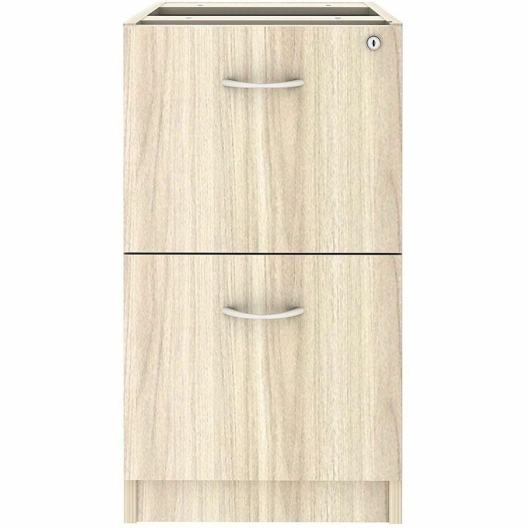 Image of Lorell 66332 Essentials 2-Drawer Fixed Pedestal File Cabinet, for File, Modern Elm, Assembly Required, 1 Each