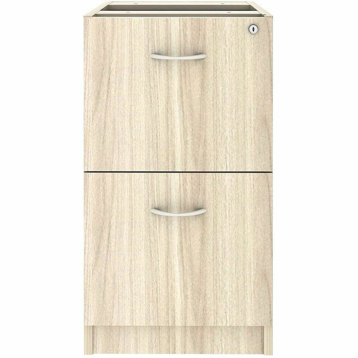 Image of Lorell 66332 Essentials 2-Drawer Fixed Pedestal File Cabinet, for File, Modern Elm, Assembly Required, 1 Each