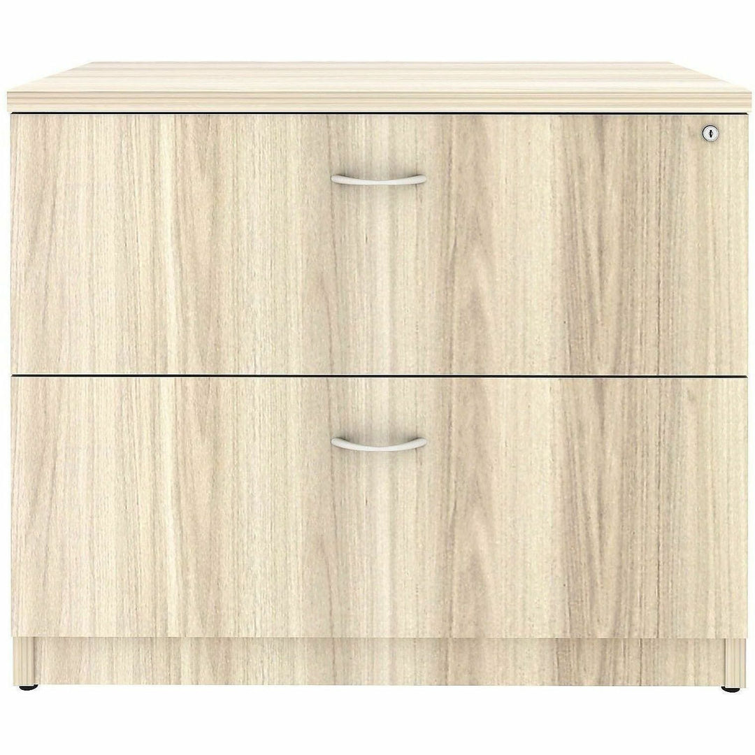 Image of Lorell 66335 Essentials 2-Drawer Lateral File, 2 x Drawer(s) for File, Lateral, Lockable, Modern Elm, 1 Each