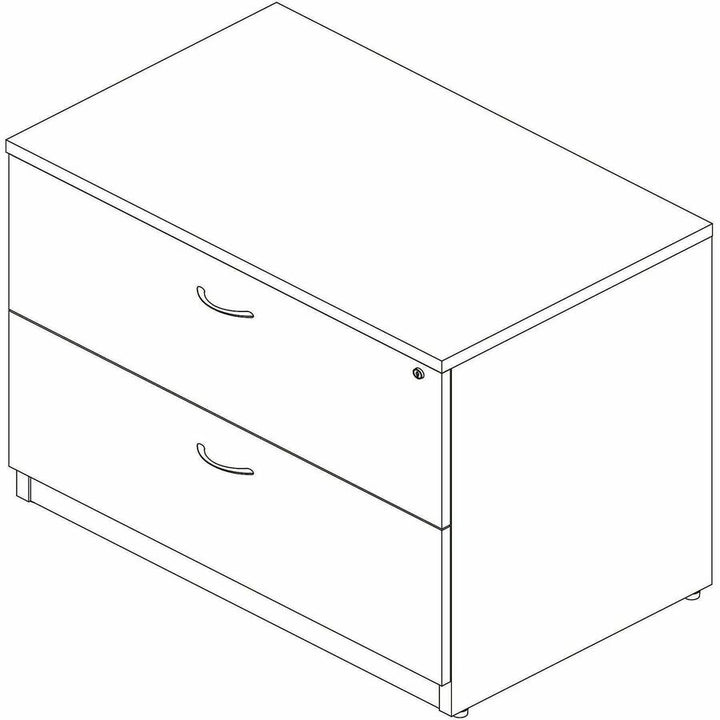 Image of Lorell 66335 Essentials 2-Drawer Lateral File, 2 x Drawer(s) for File, Lateral, Lockable, Modern Elm, 1 Each