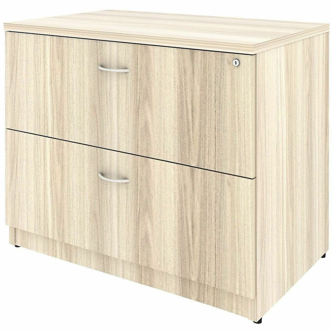 Image of Lorell 66335 Essentials 2-Drawer Lateral File, 2 x Drawer(s) for File, Lateral, Lockable, Modern Elm, 1 Each