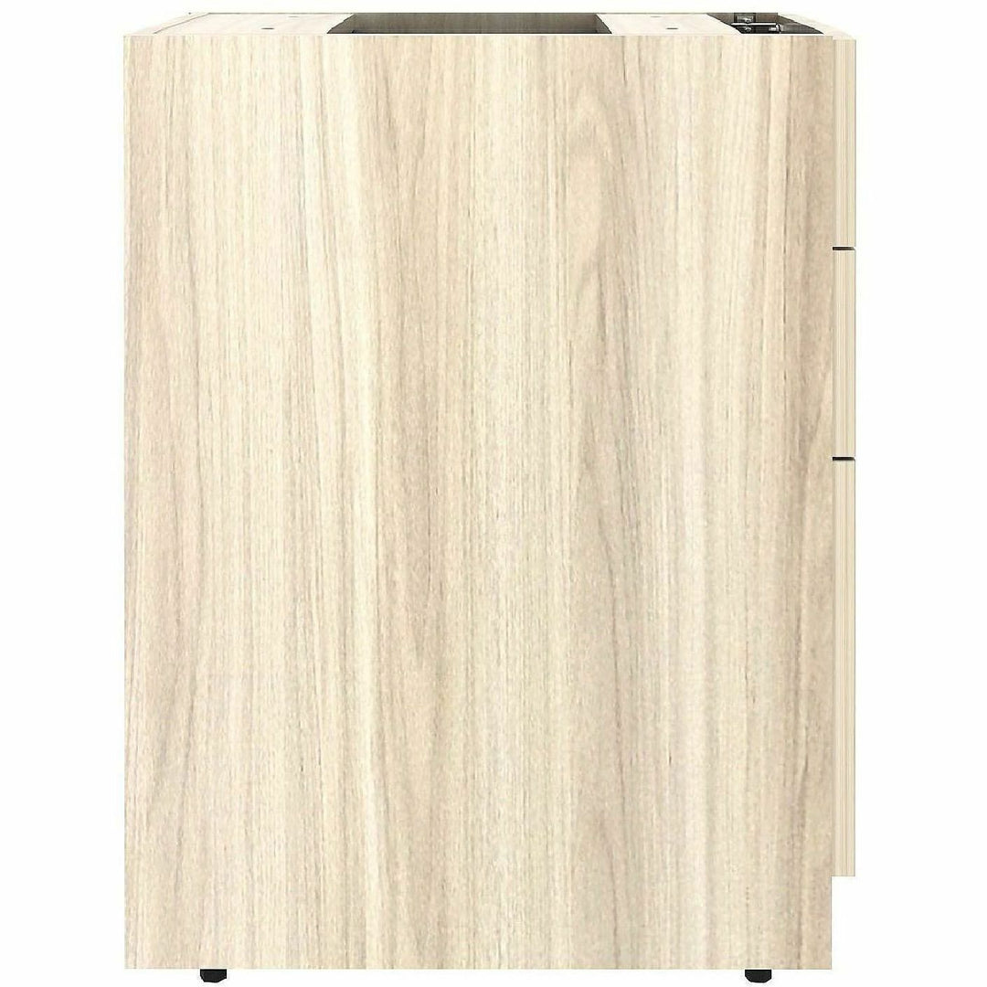 Image of Lorell 66331 Essentials 3-Drawer Fixed Pedestal File Cabinet, for Box, File, Modern Elm, Assembly Required, 1 Each