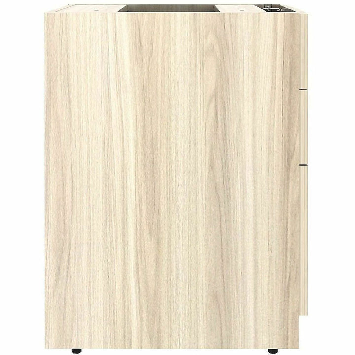 Image of Lorell 66331 Essentials 3-Drawer Fixed Pedestal File Cabinet, for Box, File, Modern Elm, Assembly Required, 1 Each