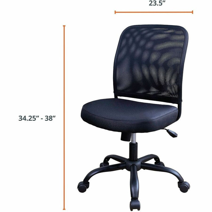 Image of NuSparc FCH302MFNBK Soho Mesh-Back Task Chair, Fabric Seat Material, Mesh Back Material, Metal Frame Material, Black, 1 Each