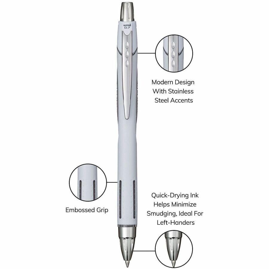 Image of uniball® Jetstream RT Ballpoint Pen, Retractable, Fine 0.7 mm, Black Ink, Assorted Barrel, 12/Pack