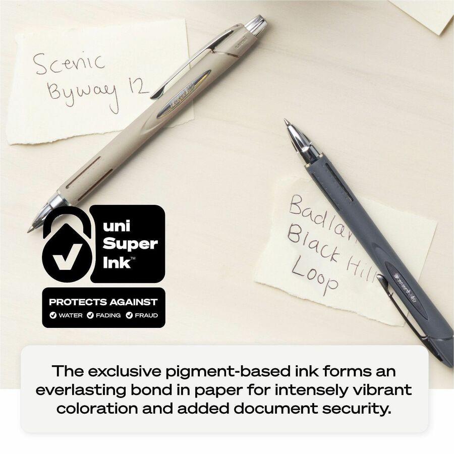 Image of uniball® Jetstream RT Ballpoint Pen, Retractable, Fine 0.7 mm, Black Ink, Assorted Barrel, 12/Pack