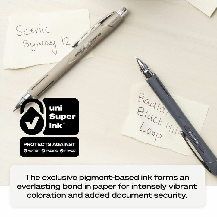 Image of uniball® Jetstream RT Ballpoint Pen, Retractable, Fine 0.7 mm, Black Ink, Assorted Barrel, 12/Pack