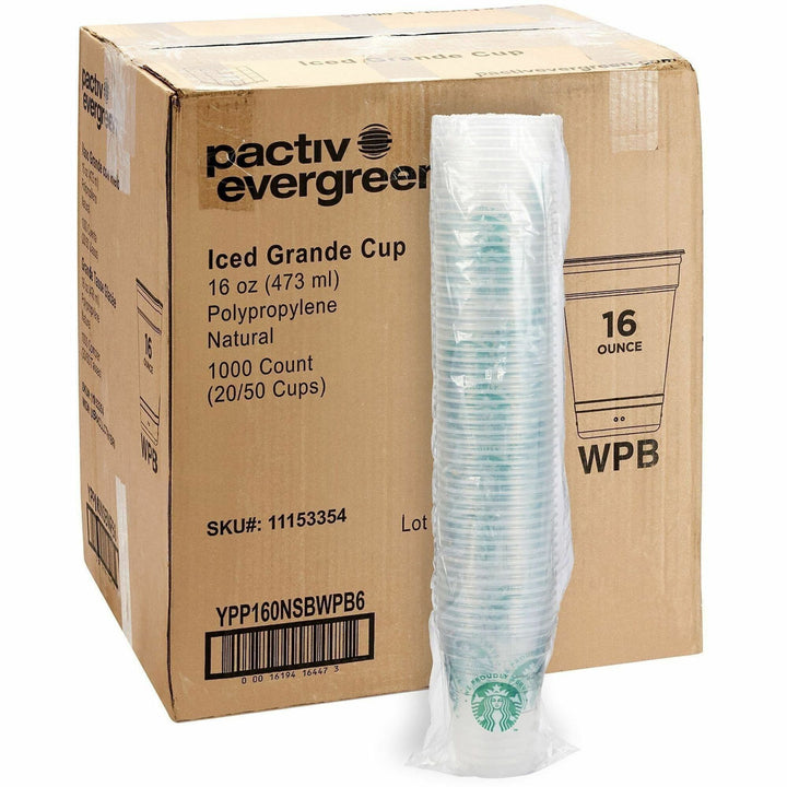 Image of Starbucks 16447 WPS Branded Cold Cups, 16 fl oz, Cold, 20 / Carton