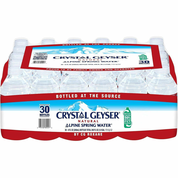 Image of Crystal Geyser 301218 Water Alpine Spring Bottled Water, 8 fl oz (237 mL), 30 / Carton