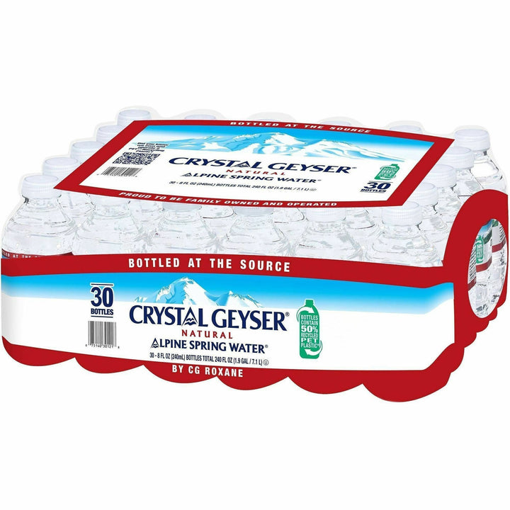 Image of Crystal Geyser 301218 Water Alpine Spring Bottled Water, 8 fl oz (237 mL), 30 / Carton