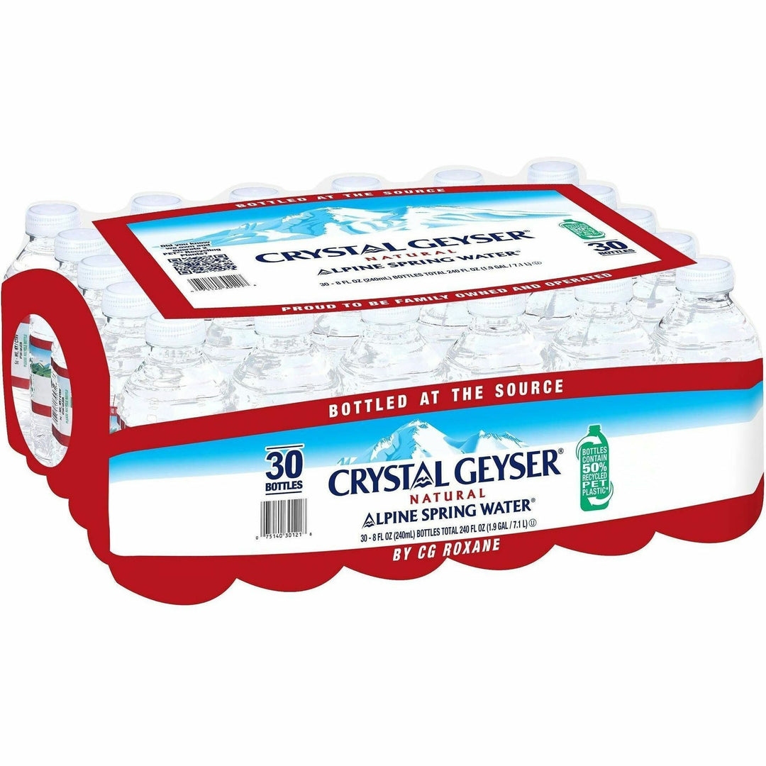 Image of Crystal Geyser 301218 Water Alpine Spring Bottled Water, 8 fl oz (237 mL), 30 / Carton