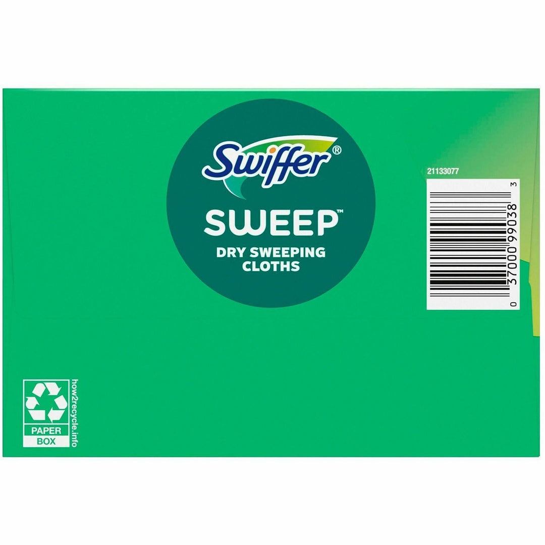 Image of Swiffer 81216CT Sweeper Dry Cloths Refill, 8" W x 10.4" Length, Residue-free, Unscented, Textured, Green, 3 / Carton