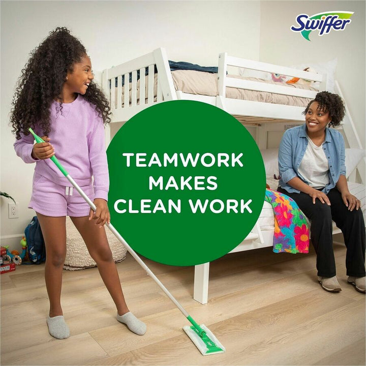 Image of Swiffer 81216CT Sweeper Dry Cloths Refill, 8" W x 10.4" Length, Residue-free, Unscented, Textured, Green, 3 / Carton