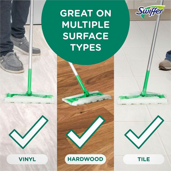 Image of Swiffer 16519 Sweep and Mop Deluxe, 2-in-1 Floor Mopping and Sweeping Kit, Heavy Duty, Durable, Green, 1 Each