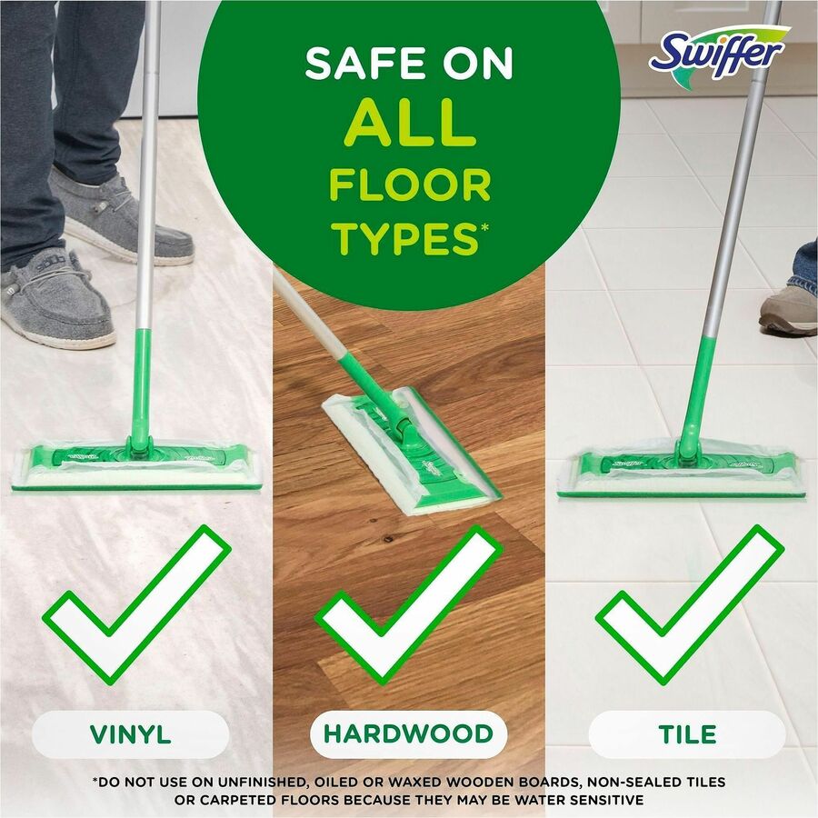 Image of Swiffer 75588CT Sweeper Wet Cloths, Residue-free, White, 6 / Carton