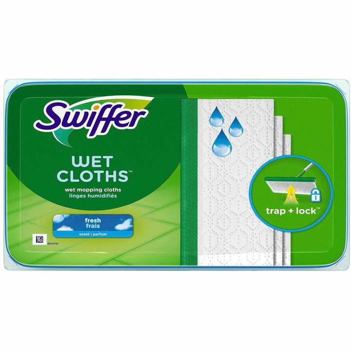 Image of Swiffer 75588 Sweeper Wet Cloths, Residue-free, White, 24 / Pack