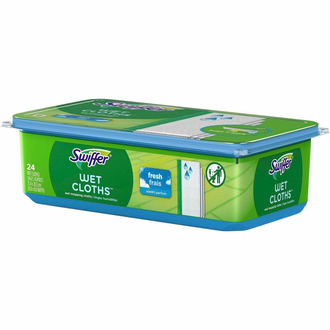 Image of Swiffer 75588 Sweeper Wet Cloths, Residue-free, White, 24 / Pack