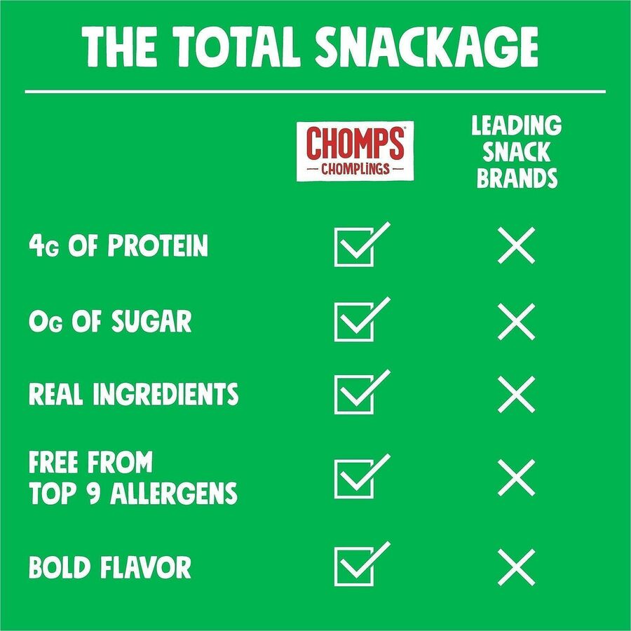 Image of CHOMPS LCJ24 Chomplings Jalepeno Beef Jerky Sticks, 0.50 oz, 24 / Pack