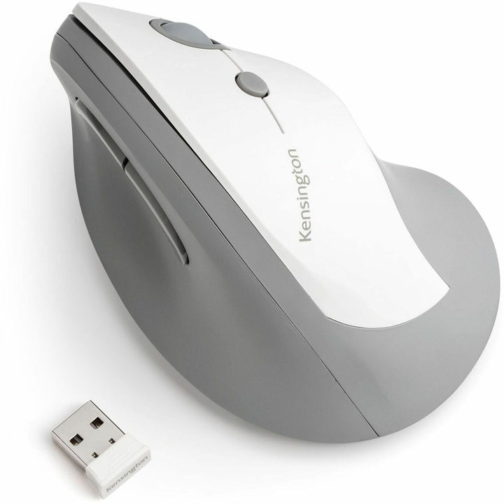 Image of Kensington® Pro Fit Ergo Vertical Wireless Mouse, 2.4 Ghz Frequency/65.62 Ft Wireless Range, Right Hand Use, Gray