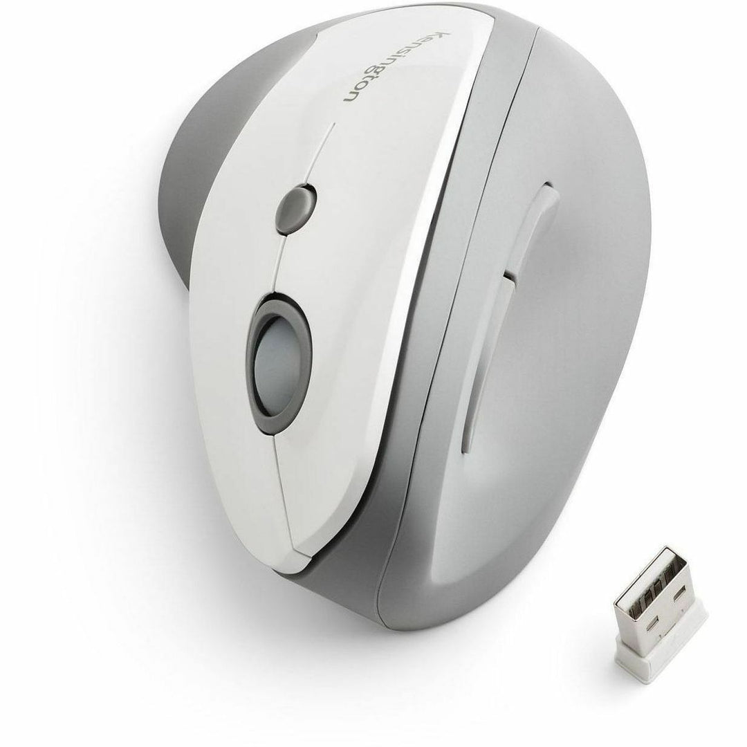 Image of Kensington® Pro Fit Ergo Vertical Wireless Mouse, 2.4 Ghz Frequency/65.62 Ft Wireless Range, Right Hand Use, Gray