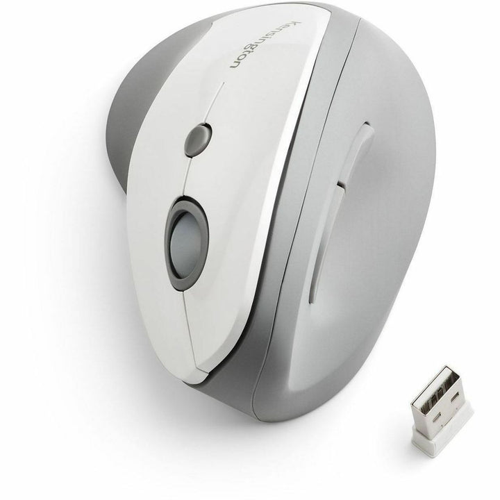 Image of Kensington® Pro Fit Ergo Vertical Wireless Mouse, 2.4 Ghz Frequency/65.62 Ft Wireless Range, Right Hand Use, Gray
