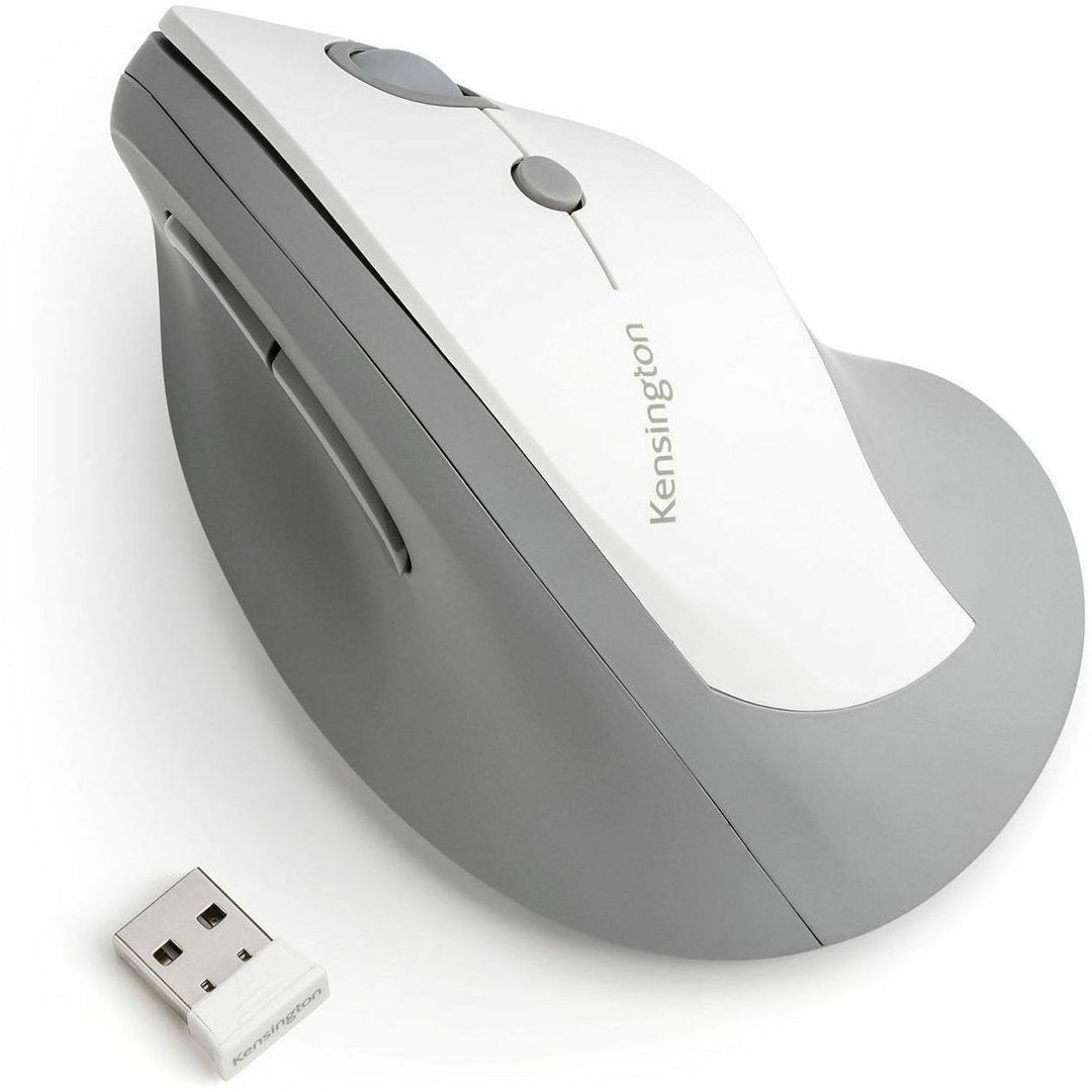 Image of Kensington® Pro Fit Ergo Vertical Wireless Mouse, 2.4 Ghz Frequency/65.62 Ft Wireless Range, Right Hand Use, Gray