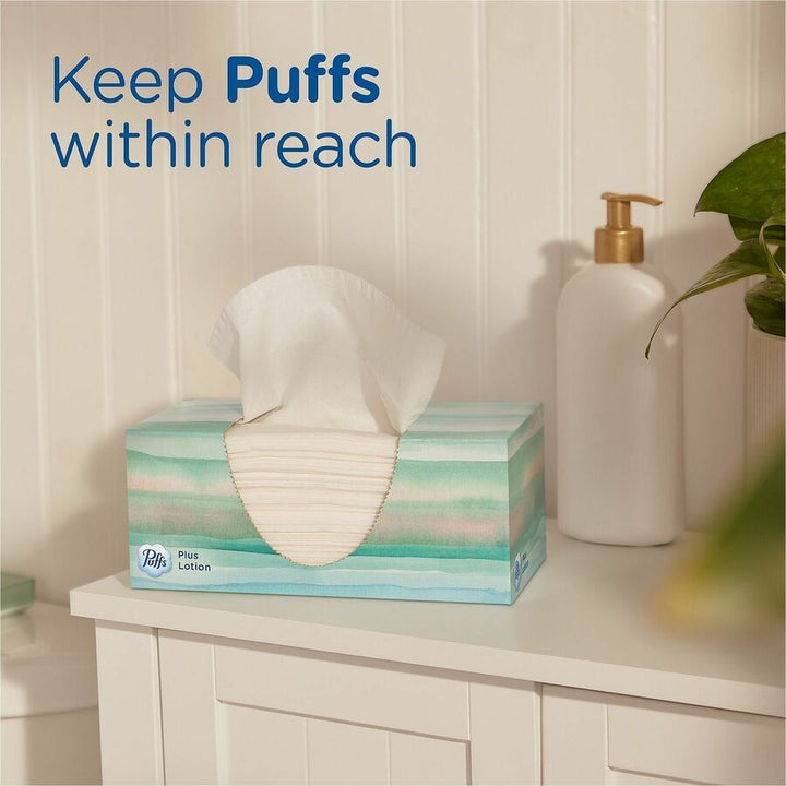 Image of Puffs 58600 Plus Lotion Facial Tissue, White, 24 / Carton