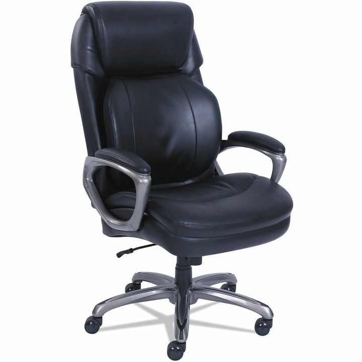 Image of SertaPedic® Cosset Big And Tall Executive Chair, Supports Up To 400 Lb, 19" To 22" Seat Height, Black Seat/back, Slate Base