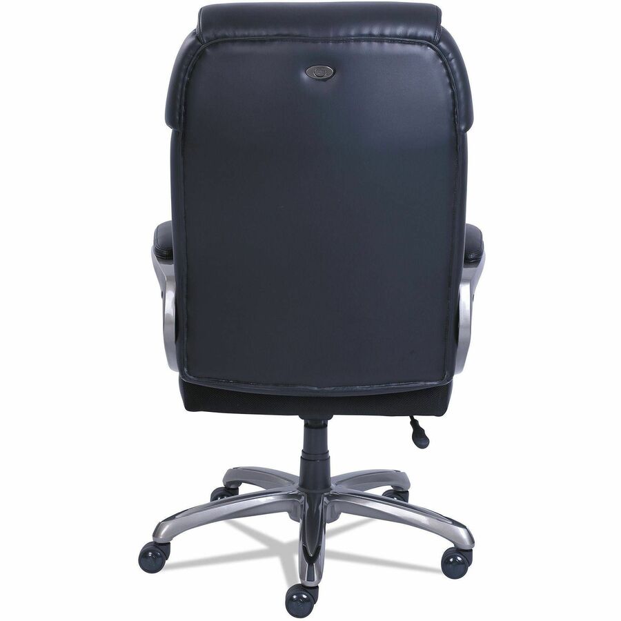 Image of SertaPedic® Cosset Big And Tall Executive Chair, Supports Up To 400 Lb, 19" To 22" Seat Height, Black Seat/back, Slate Base